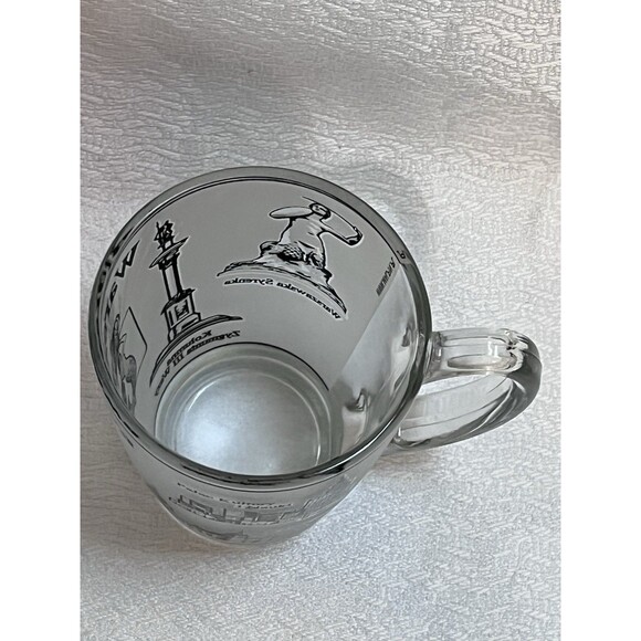Warszawa Poland Frosted Glass Coffee Cup Mug ARC 53 www.malpin.pl Souvenir Map - Picture 4 of 5